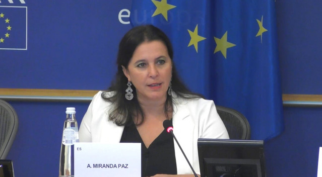 La eurodiputada del BNG, Ana Miranda en Bruselas