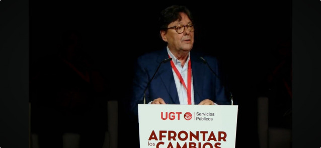 Julio Lacuerda, secretario general de UGT Servicios Públicos, durante el II Congreso Federal