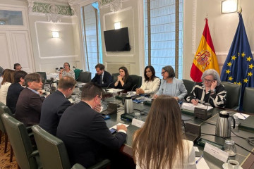La delegaciçon de eurodiputados en una de sus reuniones