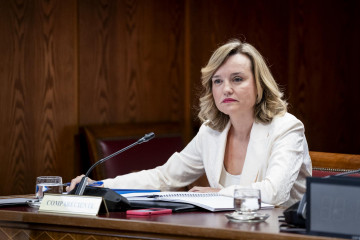 La ministra portavoz y exdelegada del Gobierno en Aragón, Pilar Alegría, durante su comparecencia en la comisión de investigación del Senado sobre el 'caso Koldo'.