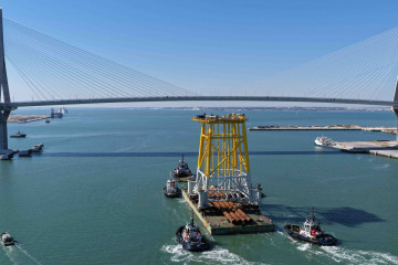 Jacket de subestación para Ocean Winds construida en el astillero de Puerto Real.
