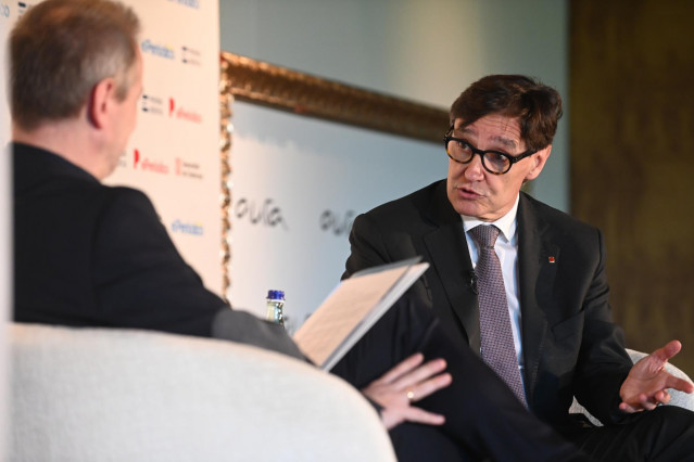 El presidente de la Generalitat de Cataluña, Salvador Illa, participa en un desayuno informativo, organizado por El Periódico de Aragón.