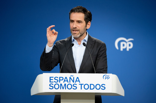 Archivo - El vicesecretario de Cultura y portavoz del Partido Popular, Borja Sémper, durante una rueda de prensa posterior a la reunión del Comité de Dirección del Partido Popular, en la sede nacional del PP, a 7 de enero de 2024, en Madrid (España).