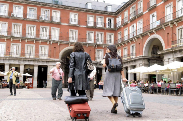 Turistas en Madrid.