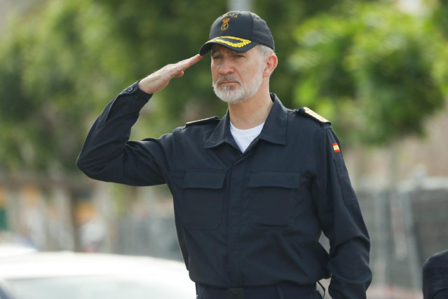El Rey Felipe VI durante su visita el submarino 