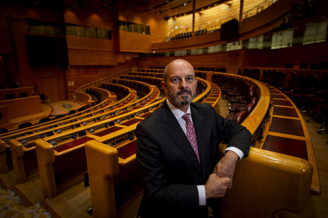 El presidente del Senado, Pedro Rollán, en una entrevista concedida a Europa Press.