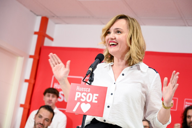 La secretaria general del pSOE Aragón, Pilar Alegría, este sñabado en Monzón