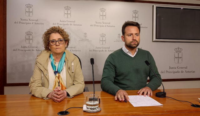 El presidente del PP de Asturias, Álvaro Queipo, y la diputada Gloria García.