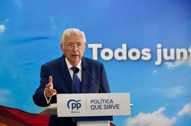El presidente de Melilla, Juan José Imbroda (PP), en rueda de prensa.