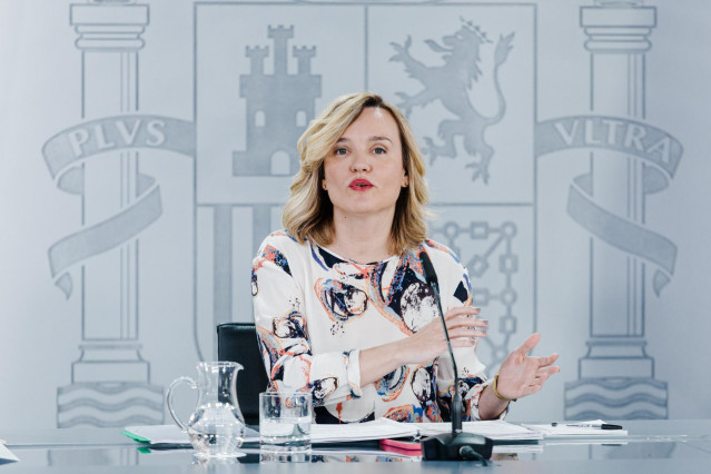 La ministra Portavoz, Pilar Alegría, durante una rueda de prensa posterior a la reunión del Consejo de Ministros, a 3 de junio de 2025, en Madrid (España).