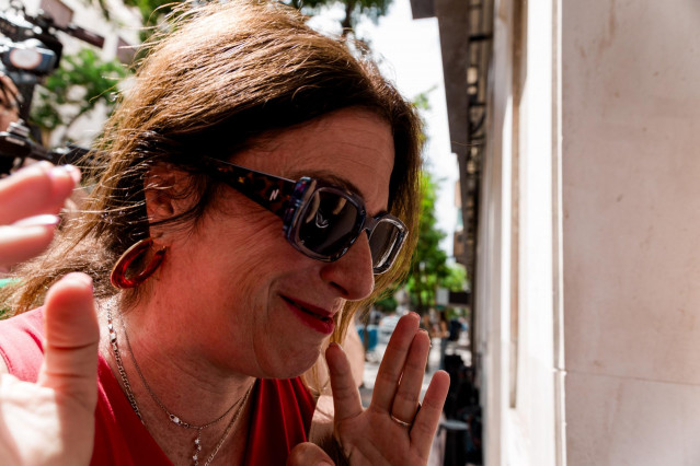 La exconcejal socialista Leire Díez a su llegada a la sede del PSOE en Ferraz