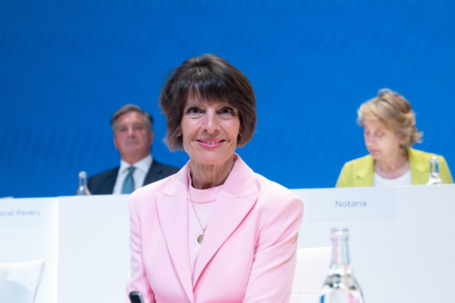 La conasejera Anne-Catherine Berner durante la junta general de accionistas de Grifols