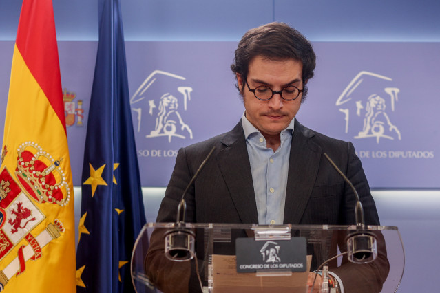 Archivo - El secretario general de Vox en el Congreso, José María Figaredo, durante la rueda de prensa posterior a la junta de portavoces, en el Congreso de los Diputados, a 7 de noviembre de 2024, en Madrid (España).