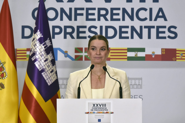 La presidenta del Govern balear, Marga Prohens, ofrece una rueda de prensa posterior a la reunión de la XXVIII Conferencia de Presidentes