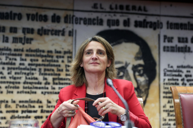 Archivo - Teresa Ribera, durante la Comisión de Transición Ecológica, en el Senado, a 30 de abril de 2024, en Madrid (España).
