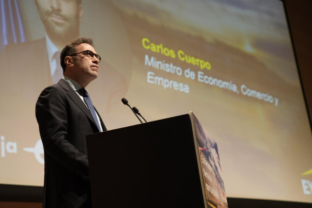 El ministro de Economía, Comercio y Empresa Carlos Cuerpo, interviene en la jornada 'Extremadura, tierra de oportunidades'