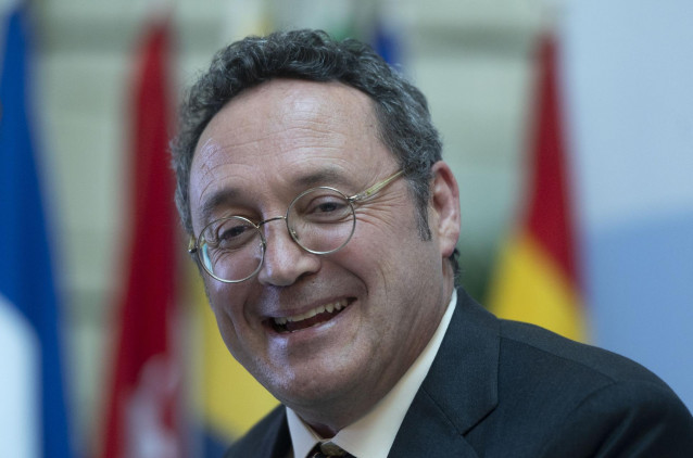 El Fiscal General del Estado, Álvaro García Ortiz, durante la ceremonia de bienvenida a los participantes en la 32ª Asamblea General Ordinaria de la Asociación Iberoamericana de Ministerios Públicos (AIAMP), a 28 de mayo de 2025, en Madrid (España).