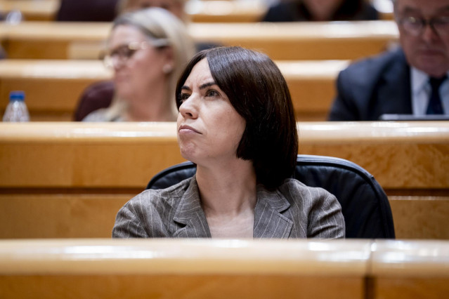 La ministra de ciencia, Innovación y universidades, Diana Morant, durante una sesión de control al Gobierno en el Senado, a 10 de junio de 2025, en Madrid (España).