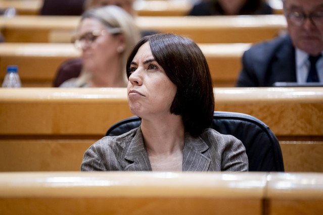 La ministra de ciencia, Innovación y universidades, Diana Morant, durante una sesión de control al Gobierno en el Senado, a 10 de junio de 2025, en Madrid (España).
