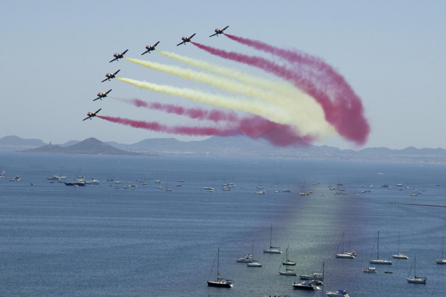 Archivo - Aviones de la Patrulla Águila en San Javier, Murcia (España).