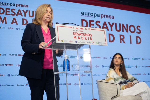 La vicealcaldesa de Madrid, Inma Sanz, interviene durante un Desayuno Informativo de Europa Press, en el Hotel Rosewood Villa Magna, a 11 de junio de 2025, en Madrid (España).