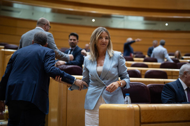 Archivo - La senadora del PP, Alicia García Rodríguez, a su llegada a una sesión de control de Gobierno en el Senado, a 24 de septiembre de 2024, en Madrid (España).