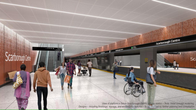 Representación de la futura estación del metro de Toronto