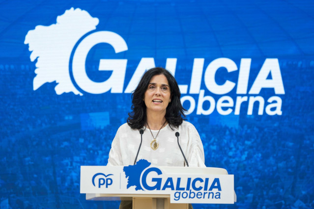 La secretaria xeral del PPdeG, Paula Prado, en rueda de prensa.