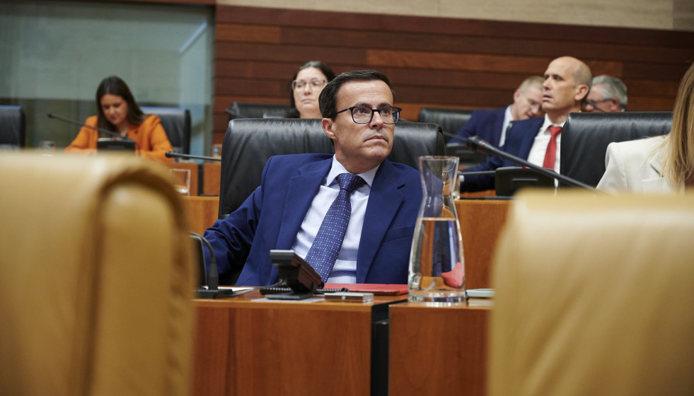 El secretario general del PSOE de Extremadura, Miguel Ángel Gallardo,en la Asamblea de Extremadura. Imagen de archivo
