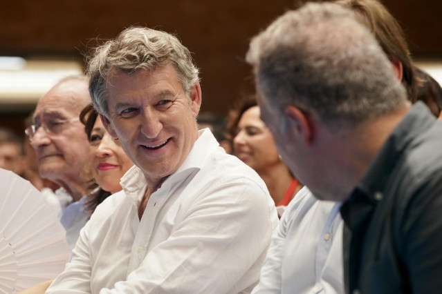 El líder del PP, Alberto Núñez Feijóo, participa este domingo un acto de partido en defensa de 