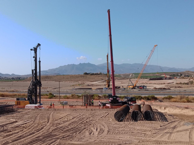 Archivo - Obras del AVE entre Murcia y Almería en Vera (Almería) en una imagen de archivo.