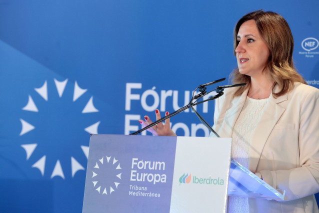 La alcaldesa de València, María José Catalá, durante su intervención en el Forum Europa Tribuna Mediterránea.