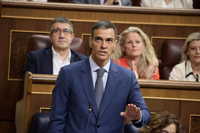 El presidente del Gobierno, Pedro Sánchez, en el Congreso de los Diputados, a 18 de junio de 2025, en Madrid (España).