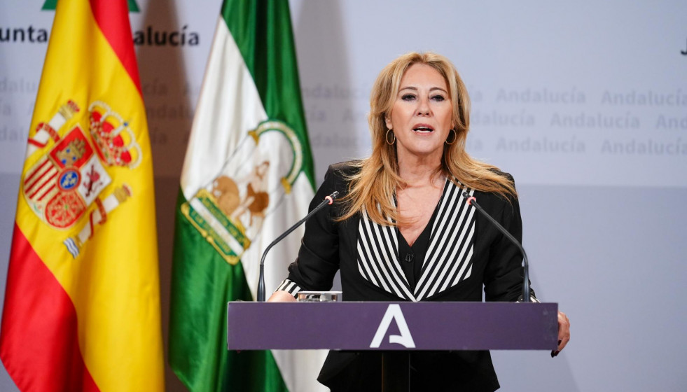La consejera de Economía, Hacienda y Fondos Europeos y portavoz del Gobierno, Carolina España, comparece en la rueda de prensa posterior al Consejo de Gobierno. A 18 de junio de 2025, en Sevilla (An