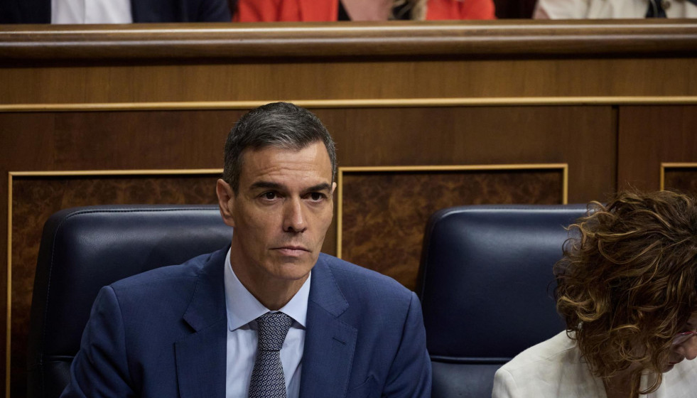 El presidente del Gobierno, Pedro Sánchez, durante una sesión de control al Gobierno, en el Congreso de los Diputados, a 18 de junio de 2025, en Madrid (España).
