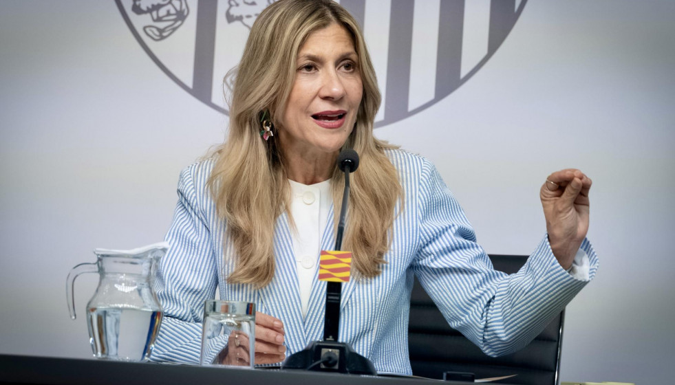 La vicepresidenta del Gobierno de Aragón, Mar Vaquero, en rueda de prensa este miércoles.