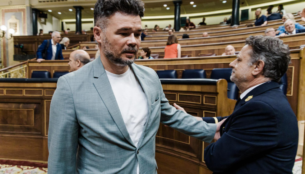 El diputado de ERC, Gabriel Rufián, durante la celebración en el Congreso de los Diputados de una sesión plenaria, a 19 de junio de 2025, en Madrid (España).