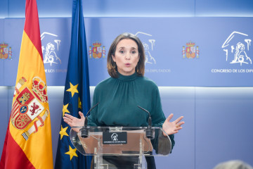 Archivo - La secretaria del PP, Cuca Gamarra, ofrece una rueda de prensa tras la reunión de Feijóo con sindicatos de Policía y Guardia Civil tras el pacto de PSOE-Junts, en el Congreso de los Diput