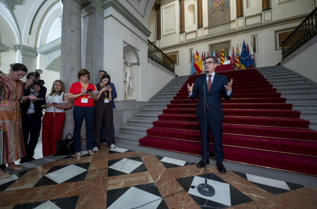 El ministro de Presidencia, Justicia y Relaciones con las Cortes del Gobierno de España, Félix Bolaños, inaugura una jornada de debate en el Centro de Estudios Políticos y Constitucionales sobre la reforma de la Carrera Judicial y Fiscal.