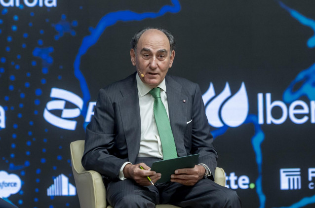 El presidente de Iberdrola, Ignacio Sánchez Galán, interviene durante la 3ª edición de ‘Global Trends’, en el Auditorio El Beatriz, a 12 de junio de 2025, en Madrid (España)