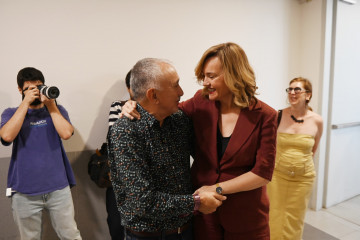 La ministra de Educación, Formación Profesional y Deportes, Pilar Alegría, y el secretario general de UGT, Pepe Álvarez, durante el III Encuentro de Mujeres Dirigentes de UGT, en el Centro de Form
