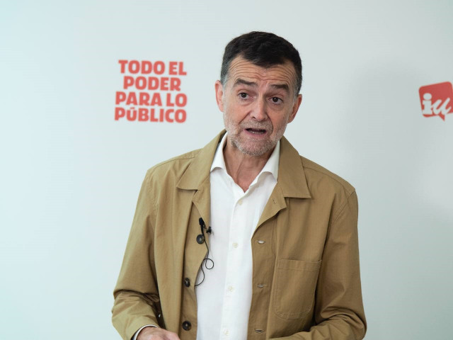El coordinador federal de IU, Antonio Maíllo, durante su intervención ante la Coordinadora Federal de IU.