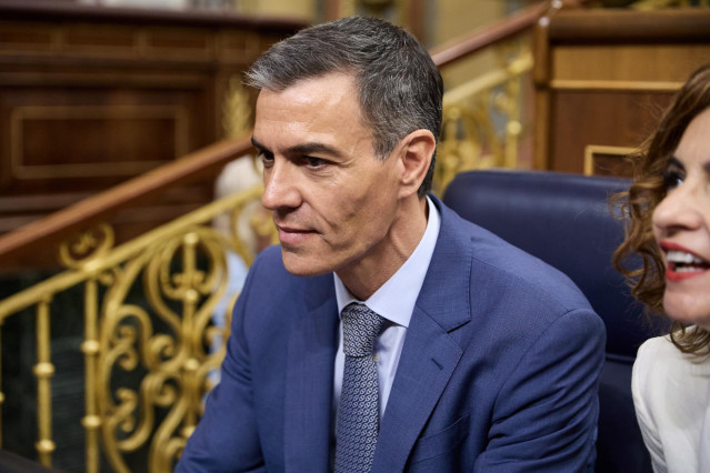 El presidente del Gobierno, Pedro Sánchez, durante una sesión de control al Gobierno, en el Congreso de los Diputados, a 18 de junio de 2025, en Madrid (España).