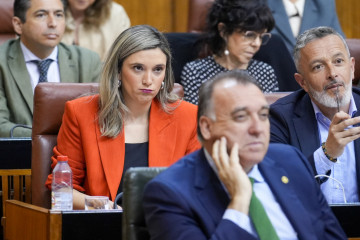 Archivo - La portavoz parlamentaria del PSOE-A, María Márquez, durante la sesión de control en el pleno del Parlamento andaluz. A 10 de abril de 2025, en Sevilla (Andalucía, España). (Foto de arc