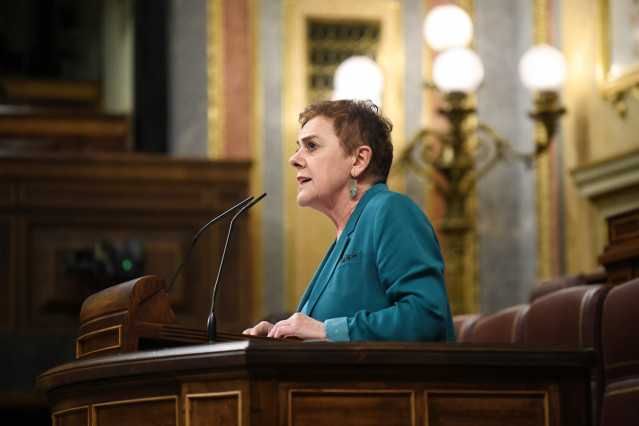 La portavoz de EH Bildu en el Congreso de los DIputados, Mertxe Aizpurua, durante una sesión plenaria en el Congreso de los Diputados.
