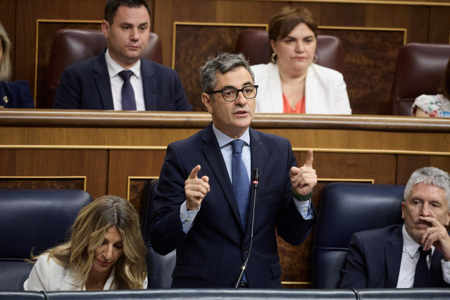 El ministro de Presidencia y Justicia, Félix Bolaños, en el Congreso