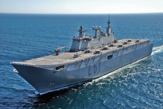 Archivo - El portaeronaves de la Armada, 'Juan Carlos I'.