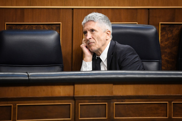 El ministro de Interior, Fernando Grande Marlaska, durante un pleno en el Congreso de los Diputados