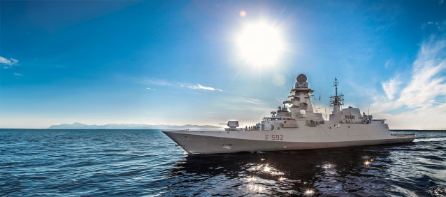 Una fragata de clase Fremm de la Armada italiana