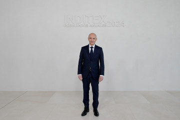 Archivo - El consejero delegado de Inditex, Óscar García Maceiras, durante la presentación de resultados de Inditex del 2024, a 12 de marzo de 2025, en Santiago de Compostela, A Coruña, Galicia (E